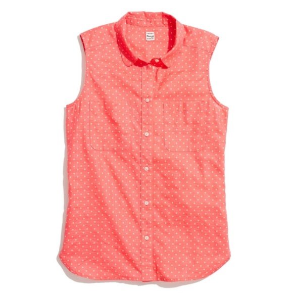 MADEWELL Sleeveless Polkadot Shirt - Picture 1 of 2